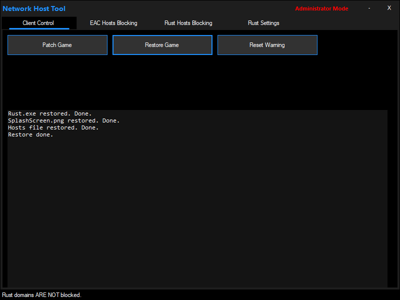 Network Tool Restore Tool